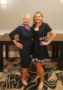 At Home Nursing Care Founder Lauren Reynolds with friend at the BBB Torch Award for Ethics. 